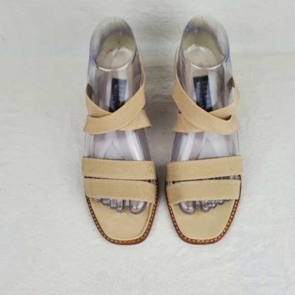 Stuart Weitzman cream strapy heel sandals leather sole size 7.5 - Picture 4 of 11